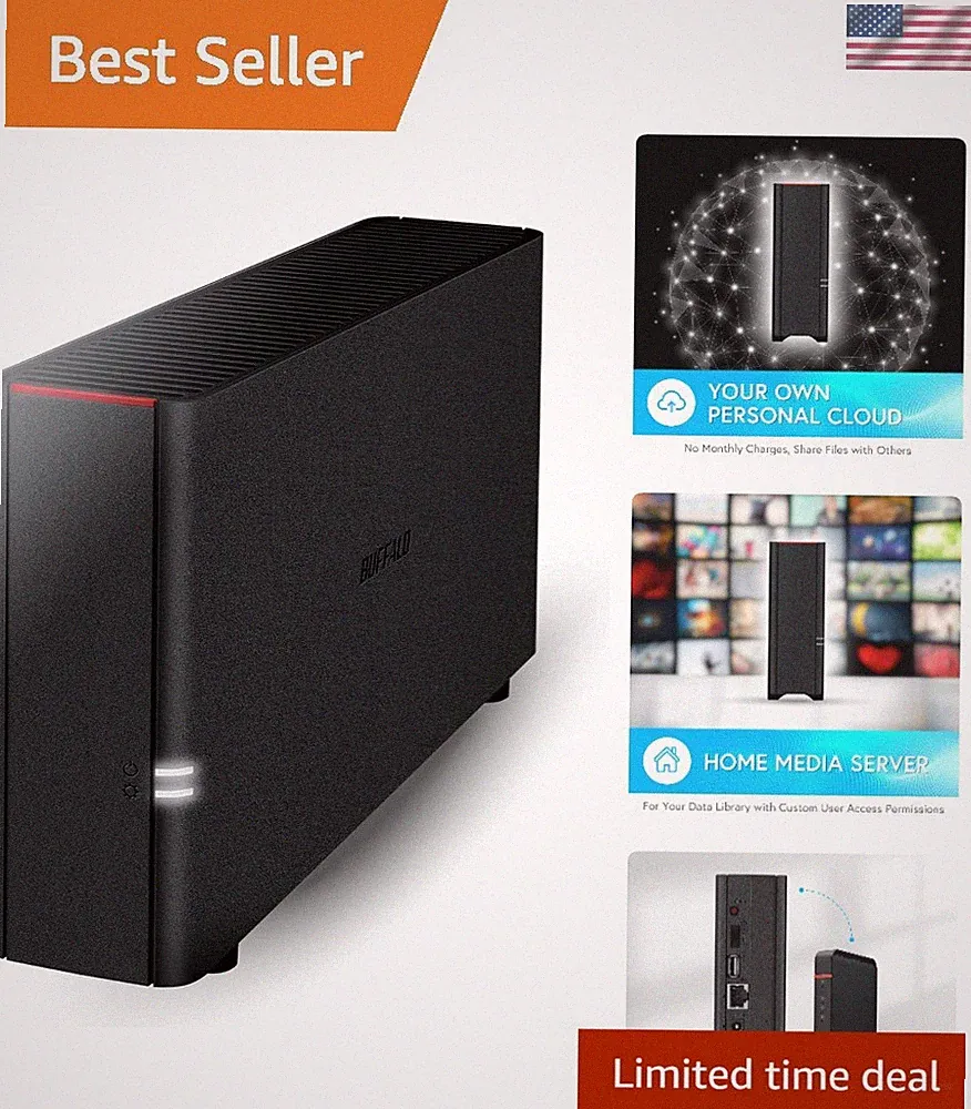 Compact 6TB 1-Bay NAS with Pre-Installed HDD - Streamline Your Digital Life