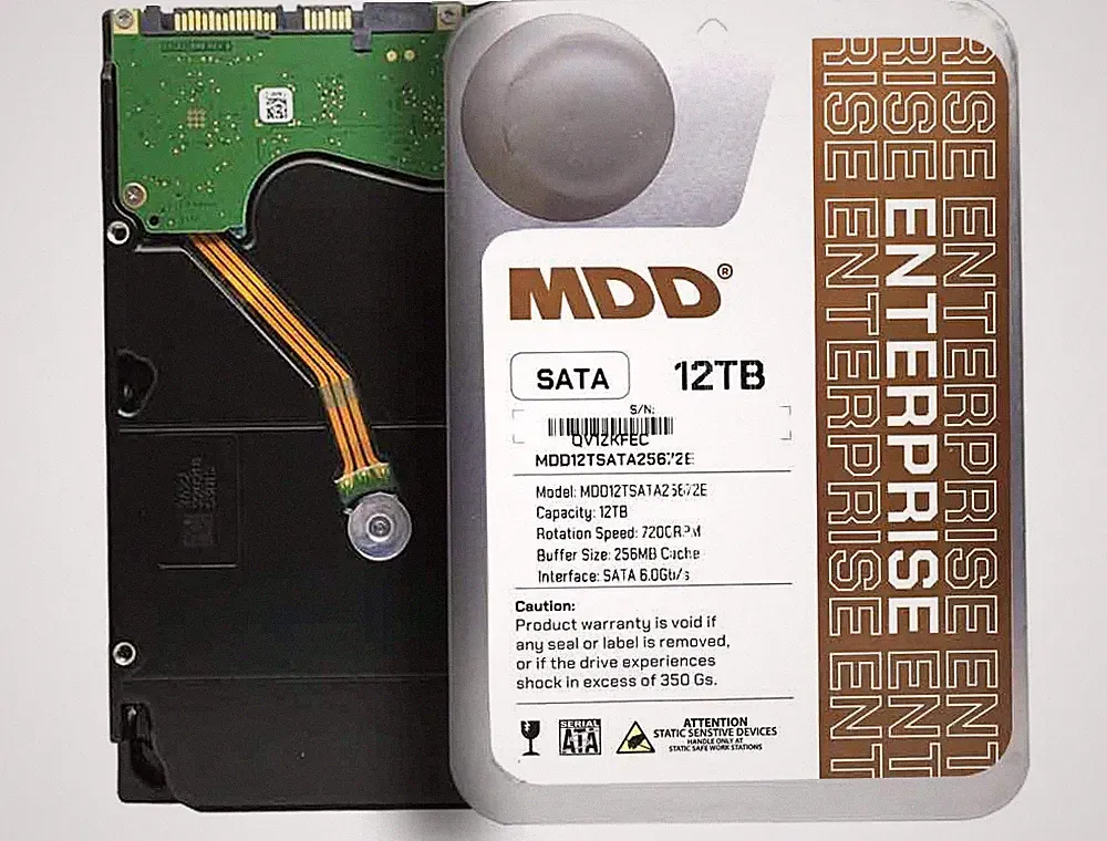 MDD 12TB 256MB Cache 7200RPM SATA 6.0Gb/s 3.5in Enterprise, NAS, CCTV Hard Drive
