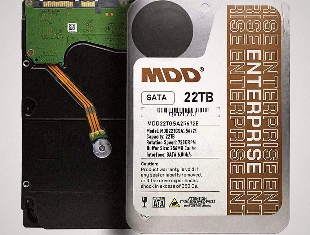 MDD 22TB 7200RPM 256MB Cache SATA 6.0Gb/s 3.5" Enterprise Hard Drive