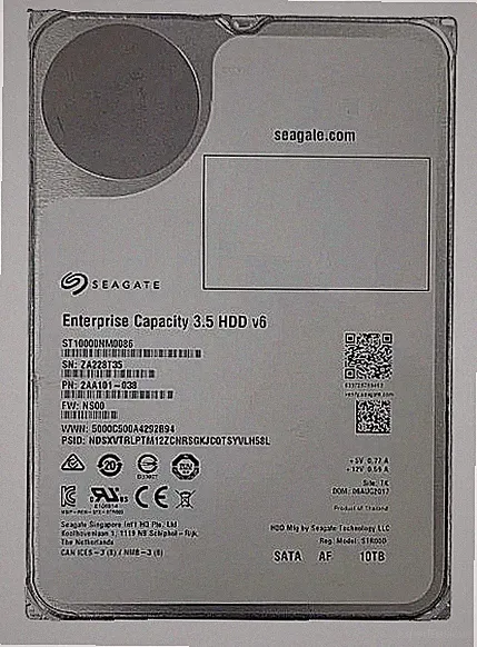 Seagate Enterprise HDD ST10000NM0086 10TB 6Gb/s SATA 3.5" Server Hard Disk Drive