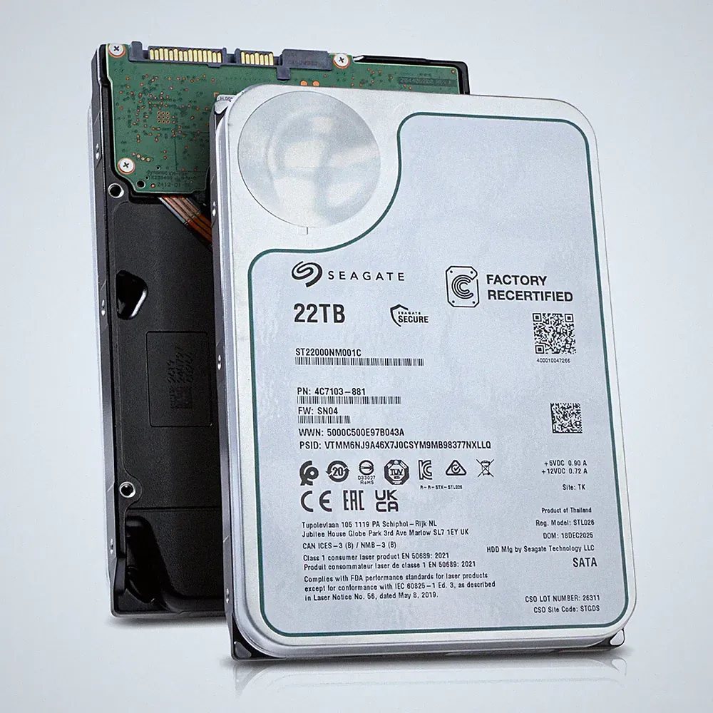 Seagate Exos 22TB ST22000NM001C 7.2K RPM SATA 6Gb/s 512e 3.5" Enterprise HDD