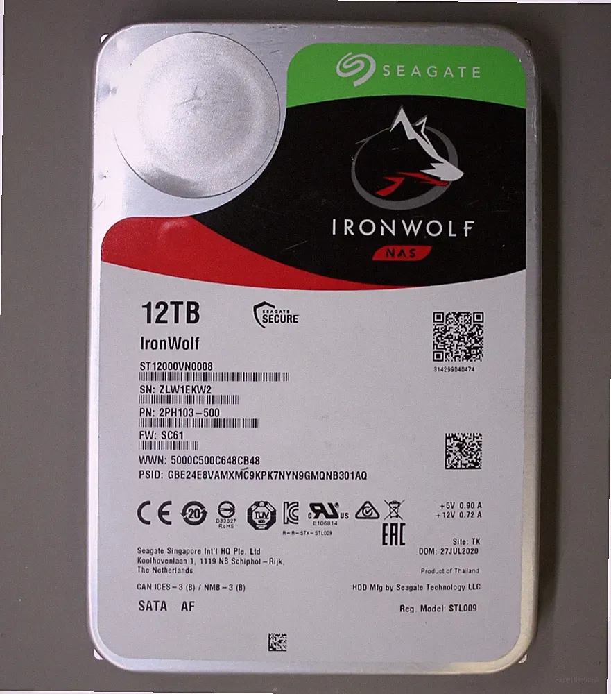 Seagate IronWolf 12TB NAS HARD DRIVE HDD 3.5" SATA 6GB/S 7200RPM ST12000VNZ008