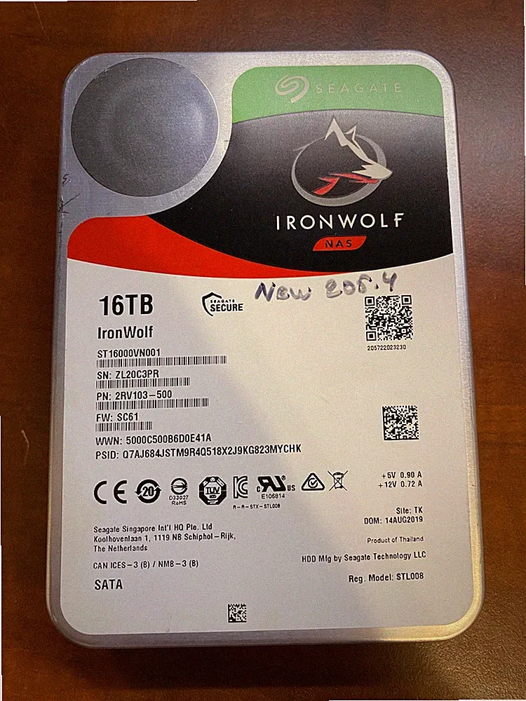 Seagate IronWolf NAS 16TB HDD 3.5" SATA Hard Drive (ST16000VN001)