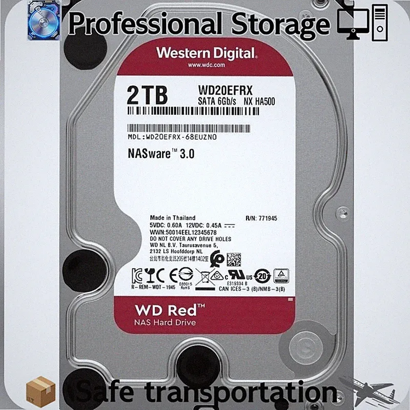 WD Red NAS 2TB WD20EFRX 3.5" 5400RPM SATA III 64MB Internal Enterprise Drive
