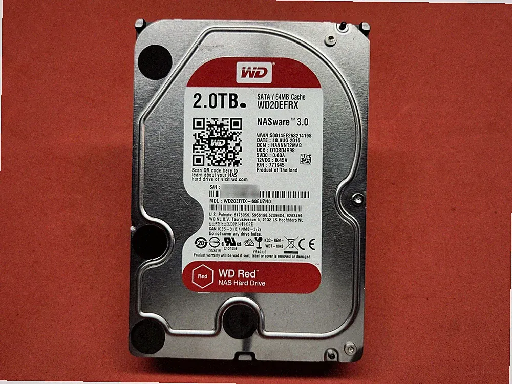 Western Digital 2TB WD Red NAS 3.5" SATA Internal Hard Drive 5400RPM WD20EFRX