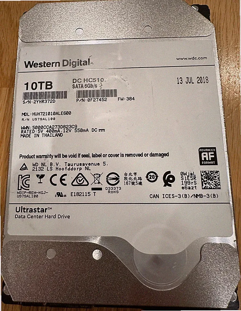 Western Digital WD 10tb Ultrastar DC HC510 SATA Data Center Hard Drive